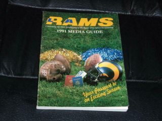 1991 Los Angeles Rams Nfl Football Media Guide Program Nr