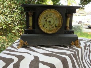 1907? Antique Seth Thomas Adamantine Mantle Clock With Key