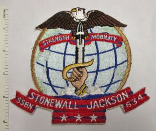 Us Navy Uss Stonewall Jackson Ssbn - 634 Submarine Patch Vintage