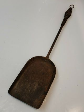 Vintage Heavy Duty Fireplace Ash Shovel 20 ",  Heat Resistant Grip,  Clammed,  Steel