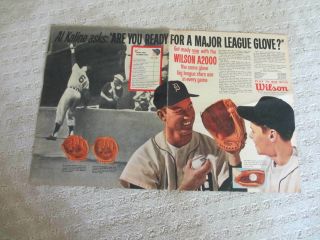 Vintage 1963 Wilson Al Kaline A2000 Baseball Glove Advertisement