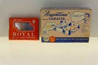Vintage Argentina Canasta With Two Decks  Vintage Plastic Playing Cards