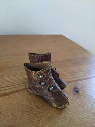 Antique Leather Fashion Doll Boots