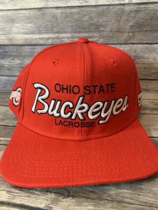 Vintage Ohio State Buckeyes Osu Team Nike Snapback Hat Lacrosse Embroidered Cap