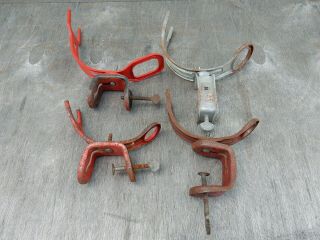 4 Vintage Boat Or Pier Fishing Rod Holders Various Sizes