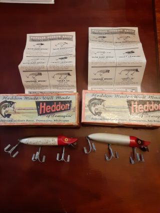 Heddon Vamp Spook (2) Lures With Box And Paperwork