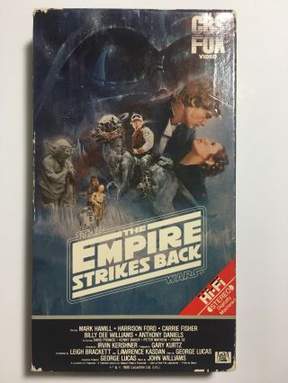Star Wars Vhs The Empire Strikes Back Cbs Fox 1984 Red Label Vintage