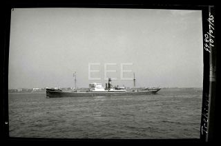 1935 Ss Trekieve Ocean Liner Ship Old Photo Negative 430b