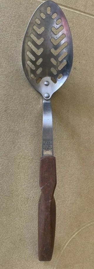 Vintage Cutco No.  13 Slotted Spoon Utensil Wood Handle