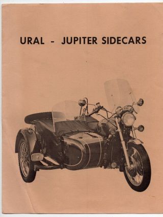Vintage (1969?) Motorcycle Re Sales Brochure: " Ural - Jupiter Sidecars "