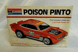 Look 1970`s Monogram Tom Daniel " Poison Pinto " 1/24 Ford Pinto Show Rod Model