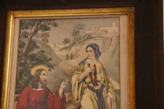 CHRIST AND THE WOMAN OF SAMARIA Framed Currier & Ives Lithograph C1047 3