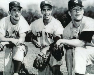 Mickey Mantle,  Phil Rizzuto,  Billy Martin 8x10 Photo York Yankees