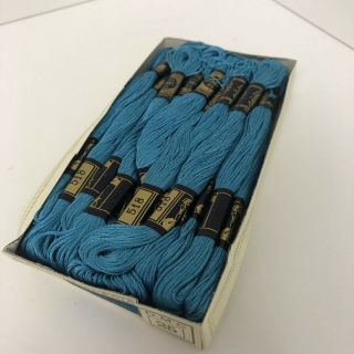 Vintage Box Of 19 Blue 518 Dmc Stranded Embroidery Cotton Mouline Special