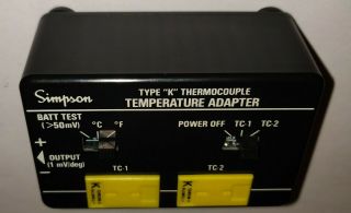 Simpson Type - K Thermocouple Temperature Adapter Vintage Test Equipment
