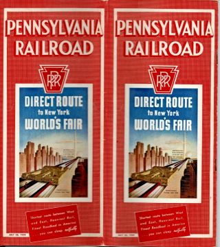 Pennsylvania Railroad Time Tables July 28,  1939 Direct Route To Ny World 