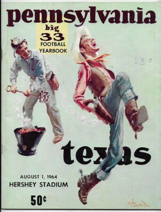 1964 Pennsylvania Vs.  Texas Big 33 Football Yearbook & Program
