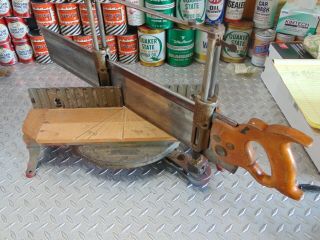 Vintage Antique Stanley No.  246 Miter Box Saw Collectible Woodworking Tool