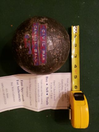Antique Civil War Era Cannon Ball 12lbs 4.  5 Inches
