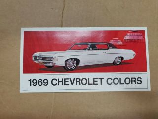 1969 Chevrolet Paint Color Chip Brochure