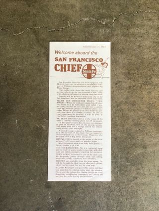 Vintage 1965 Santa Fe San Francisco Route/ Points Of Interest Brochure 7 - 1