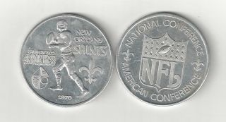 Vintage 1970 Orleans Saints San Francisco 49ers Program Football Coin Token