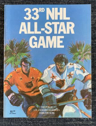 1981 Nhl All - Star Game Program / La Forum 2/10/81 / Gretzky First All - Star Point