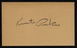 Knute Rockne Notre Dame Autograph Reprint Old 1920s 3x5 Card
