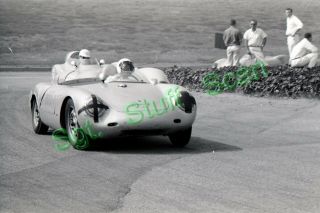 1960 Sports Car Racing Photo Negative Pomona Road Racing Betty Shutes Porsche