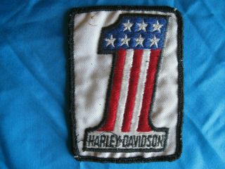 Vintage Harley Davidson Number 1 American Flag Racing Patch