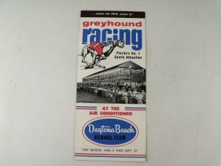 Vtg 1969 Daytona Beach Fl Kennel Club Greyhound Dog Racing Pamphlet Brochure