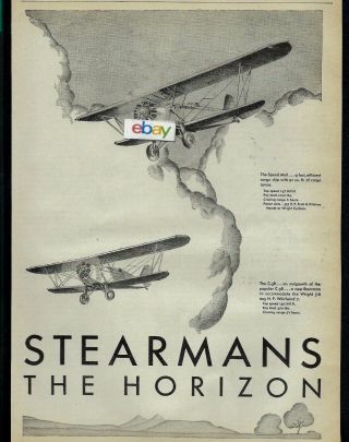 Stearman Aircraft Co Wichita,  Kansas 1929 The Horizon Speed Amil & C3r & B Ad