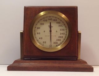 Vintage Brass Mahogany Sphygmomanometer Blood Pressure Medical Gauge Dial