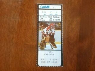 Ticket Stub 12/7/84 December 7 1984 Rocky Trottier 2nd Nhl Goal Devils Calgary