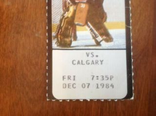 TICKET STUB 12/7/84 December 7 1984 ROCKY TROTTIER 2nd NHL goal DEVILS CALGARY 2