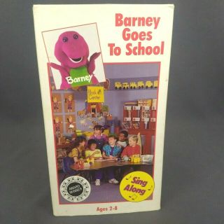 Barney Goes To School 1990 Vhs Michael Luci Tina Derek Cover Vintage