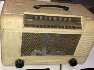 Vintage Art Deco Farnsworth Et - 065 Am Radio As Found For Parts/repair