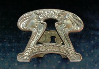 Antique Art Nouveau Brass Expandable Maidens Bookends 3
