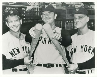 Mickey Mantle,  Roger Maris,  Dick Stuart 8x10 Photo 1960 World Series