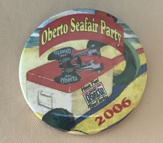 2006 Oh Boy Oberto Unlimited Hydroplane Seafari Party Pin Button Pinback