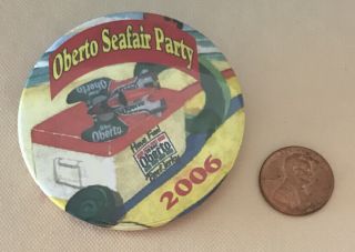 2006 Oh Boy Oberto Unlimited Hydroplane Seafari Party Pin Button Pinback 2
