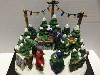 Vtg Christmas Victorian Village 1998 " Xmas Trees " Porcelain Figurine