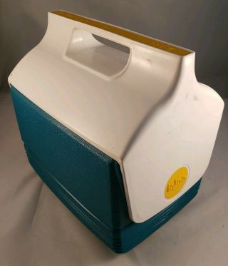 Vintage Igloo MiniMate Cooler Teal,  Yellow & Purple - 4qt / 6 can capacity 1/95 3