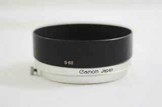Vintage Canon S - 60 Clamp - On Metal Camera Lenshood For 50mm F1.  4 Prime Lens