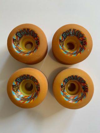 Vintage Skateboard Wheels Santa Cruz Bullet Speed Wheels 58mm 95a Yellow 80’s