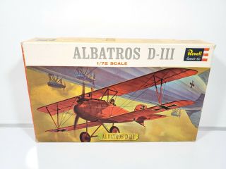 Vintage Revell Albatros Diii 1/72 Scale Model Kit H629 W/ Box Complete