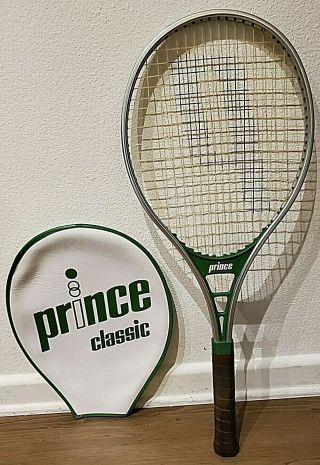Vintage 1980s Prince Classic Tennis Racquet W/ Cover 4 1/4 Guc