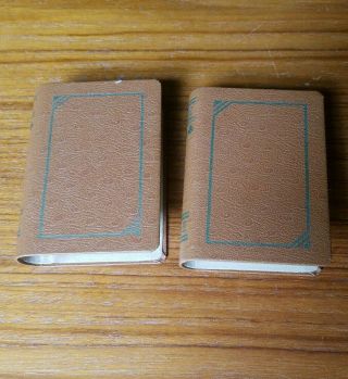 Vintage Playing Card Holders Library Book Style Vol.  1 & 2 holds 2 Decks Brown 2