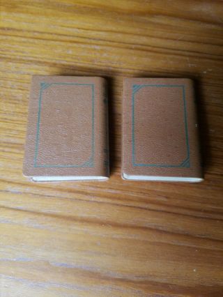 Vintage Playing Card Holders Library Book Style Vol.  1 & 2 holds 2 Decks Brown 3