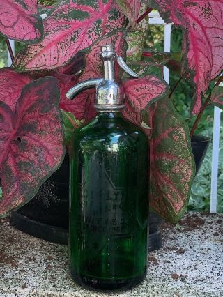 Brooklyn Green Star Of David Antique Vintage Seltzer Bottle From Brooklyn Ny